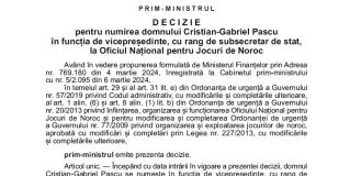 Cristian-Gabriel Pascu este noul vicepresedinte al ONJN